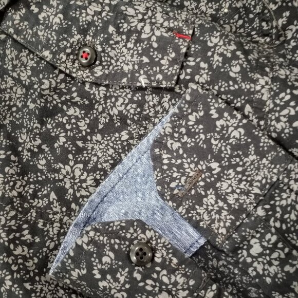 TRANQUILITY MAYHEM BLUE/GREY FLORAL PRINT LONG SLEEVE COTTON SHIRT MEN SIZE XL - Picture 3 of 11